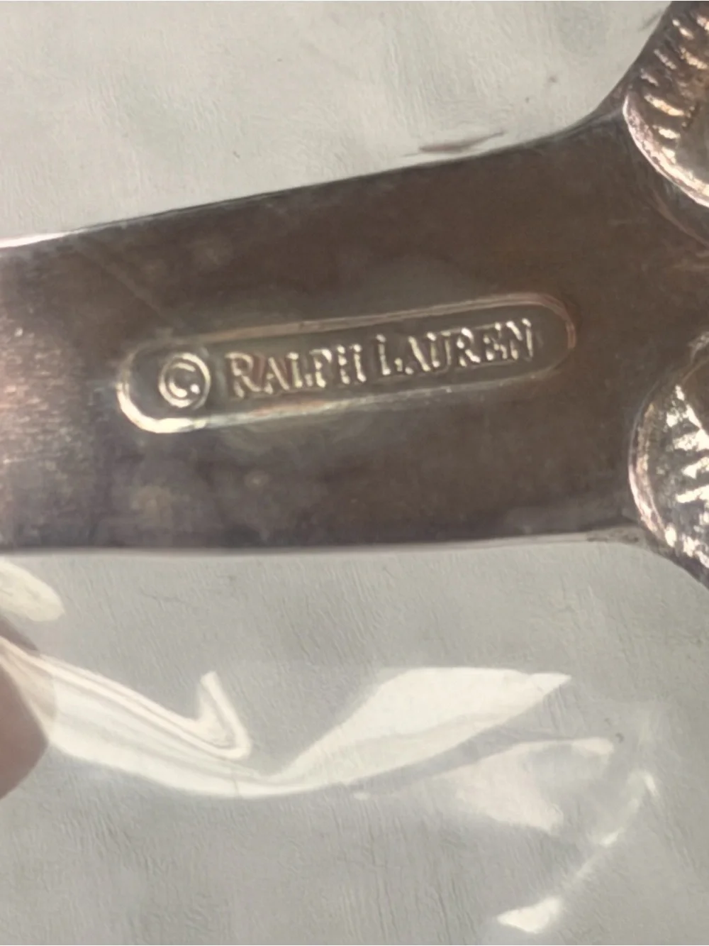 Ralph Lauren Silver plated 2 Piece Baby Set. Teddy Bear Carved. BRAND NEW.